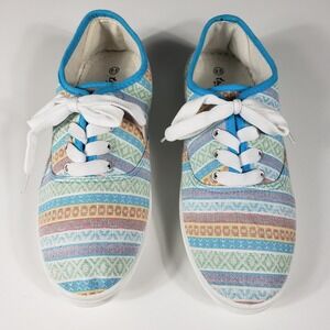 Twisted Tennis 128 Womens 8.5 Multi Color Boho Geometric Textile Sneakers Shoes‎
